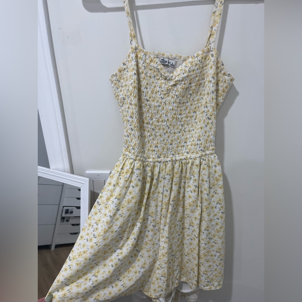 Yellow Floral Dress w Built-In Shorts